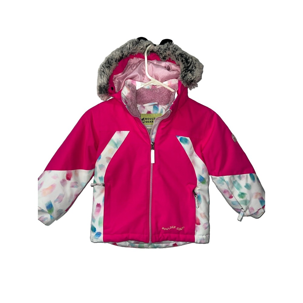 Boulder Gear Youth Kids Girls Hooded Ski Snow Jacket Size 4 Pink Waterproof